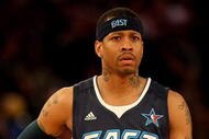 PHOENIX - FEBRUARY 15:  Allen Iverson #1 of the Eastern Conference looks across the court during the 58th NBA All-Star Game, part of 2009 NBA All-Star Weekend at US Airways Center on February 15, 2009 in Phoenix, Arizona.  NOTE TO USER: User expressly acknowledges and agrees that, by downloading and or using this photograph, User is consenting to the terms and conditions of the Getty Images License Agreement.  (Photo by Ronald Martinez/Getty Images)