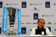LONDON, ENGLAND - NOVEMBER 29:  Nikolay Davydenko of Russia attends a press conference after he won the men's singles final match against Juan Martin Del Potro of Argentina during the Barclays ATP World Tour Finals at the O2 Arena on November 29, 2009 in London, England.  (Photo by Julian Finney/Getty Images)