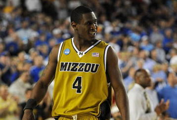 GLENDALE, AZ - MARCH 26:  Guard J.T. Tiller #4 of the Missouri Tigers walks off the court after defeating the Memphis Tigers 102-91 in the Sweet 16 of the NCAA Division I Men's Basketball Tournament at the University of Phoenix Stadium on March 26, 2009 in Glendale, Arizona.  (Photo by Ronald Martinez/Getty Images)