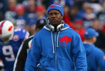 ORCHARD PARK, NY - NOVEMBER 29:  Perry Fewell, head coach of the Buffalo Bills walks the sidelines during a timeout against the Miami Dolphins at Ralph Wilson Stadium on November 29, 2009 in Orchard Park, New York. Buffalo won 31-14.(Photo by Rick Stewart/Getty Images)