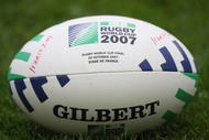 SAINT DENIS, FRANCE - OCTOBER 19:  The match ball sits on the pitch during the South African Springboks Captain's Run at the Stade de France on October 19, 2007 in Saint Denis, France.  (Photo by David Rogers/Getty Images)
