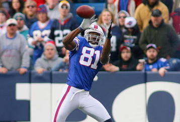 ORCHARD PARK, NY - NOVEMBER 29:  Terrell Owens #81 of the Buffalo Bills catches a pass against the Miami Dolphins at Ralph Wilson Stadium on November 29, 2009 in Orchard Park, New York. Buffalo won 31-14.  (Photo by Rick Stewart/Getty Images)