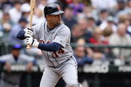 SEATTLE - APRIL 19:  Placido Polanco #14 of the Detroit Tigers bats against the Seattle Mariners during the game on April 19, 2009 at Safeco Field in Seattle, Washington. (Photo by Otto Greule Jr/Getty Images)