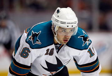 ANAHEIM, CA - OCTOBER 3:  Devin Setoguchi #16 of the San Jose Sharks waits for a face off against the Anaheim Ducks at the Honda Center on October 3, 2009 in Anaheim, California. The Sharks defeated the Ducks 4-1. (Photo by Jeff Gross/Getty Images)