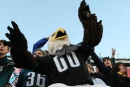 PHILADELPHIA - NOVEMBER 29: The Philadelphia Eagles mascot cheers on the Eagles against the Washington Redskins during their game at Lincoln Financial Field on November 29, 2009 in Philadelphia, Pennsylvania. (Photo by Al Bello/Getty Images)