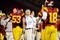 LOS ANGELES, CA - NOVEMBER 28:  Pete Carroll (C) of the USC Trojans celebrates with Jeff Byers #53 after Damian Williams #18 wide receiver of the USC Trojans scored a 48-yard touchdown pass after UCLA Bruins called a time out with one minute remaining in the NCAA college football game at Los Angeles Memorial Coliseum on November 28, 2009 in Los Angeles, California.  (Photo by Kevork Djansezian/Getty Images)