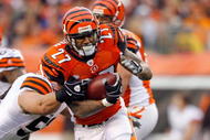 CINCINNATI - NOVEMBER 29:  Larry Johnson #27 of the Cincinnati Bengals runs with the ball  during the NFL game against the Cleveland Browns at Paul Brown Stadium on November 29, 2009 in Cincinnati, Ohio.  (Photo by Andy Lyons/Getty Images)