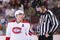 GLENDALE, AZ - NOVEMBER 12:  Mike Cammalleri #13 of the Montreal Canadiens talks with linesman Shane Heyer during the NHL game against the Phoenix Coyotes at Jobing.com Arena on November 12, 2009 in Glendale, Arizona. The Canadiens defeated the Coyotes 4-2. (Photo by Christian Petersen/Getty Images)