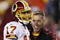 LANDOVER, MD - OCTOBER 26:  Head coach Jim Zorn of the Washington Redskins jokes around with quarterback Jason Campbell #17 during warm ups before the game against the Philadelphia Eagles at FedEx Field October 26, 2009 in Landover, Maryland. (Photo by Win McNamee/Getty Images)