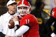 ATLANTA - NOVEMBER 28: Backup quarterback Aaron Murray #11 of the Georgia Bulldogs against the Georgia Tech Yellow Jackets at Bobby Dodd Stadium on November 28, 2009 in Atlanta, Georgia. (Photo by Kevin C. Cox/Getty Images)