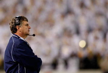 ATLANTA - OCTOBER 17:  Head coach Paul Johnson of the Georgia Tech Yellow Jackets looks on from the sidelines against the Virginia Tech Hokies at Bobby Dodd Stadium on October 17, 2009 in Atlanta, Georgia.  (Photo by Kevin C. Cox/Getty Images)