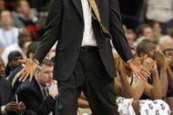 ATLANTA - MARCH 13: Head coach Paul Hewitt of the Georgia Tech Yellow Jackets watches the action against the Florida State Seminoles during day two of the 2009 ACC Men's Basketball Tournament on March 13, 2009 at the Georgia Dome in Atlanta, Georgia.  (Photo by Kevin C. Cox/Getty Images)