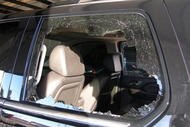 ORLANDO, FL - DECEMBER 02:  In this handout photo provided by The Florida Highway Patrol, a broken window from the vehicle driven by Tiger Woods during his accident is seen on December 2, 2009 in Orlando, Florida. Woods crashed the SUV into the fire hydrant and tree next to his Florida home in the early hours of November 27.  FHP charged Woods with careless driving which carries a $164 fine and four points on his driving record. Woods released a statement on his website saying, 'I have let my family down and I regret those transgressions with all of my heart.'.  (Photo by Florida Highway Patrol via Getty Images)
