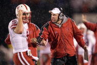 COLUMBIA, MO - OCTOBER 08:  Quarterback Zac Lee #5 of the Nebraska Cornhuskers listens to head coach Bo Pelini during the game against the Missouri Tigers on October 8, 2009 at Faurot Field/Memorial Stadium in Columbia, Missouri. (Photo by Jamie Squire/Getty Images)