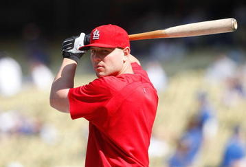LOS ANGELES, CA - OCTOBER 08:  Matt Holliday #15 of the St. Louis Cardinals looks on during batting practice before taking on the Los Angeles Dodgers in Game Two of the NLDS during the 2009 MLB Playoffs at Dodger Stadium on October 8, 2009 in Los Angeles, California.  (Photo by Jeff Gross/Getty Images)