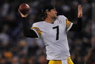 BALTIMORE - NOVEMBER 29: Ben Roethlisberger #7 of the Pittsburgh Steelers warms up before the game against the Baltimore Ravens at M&T Bank Stadium on November 29, 2009 in Baltimore, Maryland. Roethlisberger did not play because of a concussion. The Ravens defeated the Steelers 20-17. (Photo by Larry French/Getty Images)