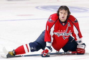 TORONTO - NOVEMBER 21: Alex Ovechkin #8 of the Washington Capitals stretches before game action against the Toronto Maple Leafs November 21, 2009 at the Air Canada Centre in Toronto, Ontario, Canada. (Photo by Abelimages/Getty Images)