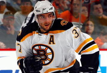 PHILADELPHIA - OCTOBER 22:  Patrice Bergeron #37 of the Boston Bruins skates against the Philadelphia Flyers on October 22, 2009 at Wachovia Center in Philadelphia, Pennsylvania. The Flyers won the game 4-3 after a shootout.  (Photo by Jim McIsaac/Getty Images)