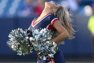 ORCHARD PARK, NY - SEPTEMBER 3:  A Buffalo Bills cheerleader performs during the preseason game against the Detroit Lions at Ralph Wilson Stadium on September 3, 2009 in Orchard Park, New York. (Photo by Rick Stewart/Getty Images)