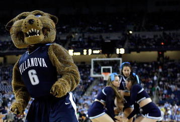 DETROIT - APRIL 04:  The Villanova Wildcats mascot performs during a break in the game against the North Carolina Tar Heels during the National Semifinal game of the NCAA Division I Men's Basketball Championship at Ford Field on April 4, 2009 in Detroit, Michigan.  (Photo by Andy Lyons/Getty Images)