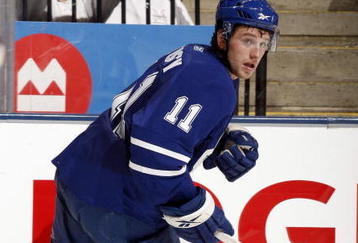 TORONTO - SEPTEMBER 22:  Jiri Tlusty #11 of the Toronto Maple Leafs skates against the Pittsburgh Penguins during a pre-season  NHL game at the Air Canada Centre on September 22, 2009 in Toronto, Ontario, Canada .  (Photo by Abelimages/Getty Images) 