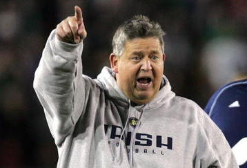 PALO ALTO, CA - NOVEMBER 28:  Notre Dame head coach Charlie Weis argues a call during their game against the Stanford Cardinal at Stanford Stadium on November 28, 2009 in Palo Alto, California.  (Photo by Ezra Shaw/Getty Images)