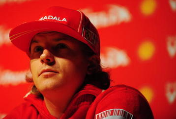 SAO PAULO, BRAZIL - OCTOBER 15:  Kimi Raikkonen of Finland and Ferrari talks at a press conference during previews to the Brazilian Formula One Grand Prix on October 15, 2009 in Sao Paulo, Brazil.  (Photo by Clive Mason/Getty Images)