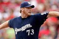 CINCINNATI - JULY 19:  Seth McClung #73 of the Milwaukee Brewers throws a pitch during the game against the Cincinnati Reds at Great American Ball Park on July 19, 2009 in Cincinnati, Ohio.  (Photo by Andy Lyons/Getty Images)