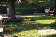 WINDERMERE, FL - DECEMBER 02:  In this handout photo provided by The Florida Highway Patrol the area where Tiger Woods crashed his SUV is seen on December 2, 2009 in Windermere, Florida. Tiger Woods crashed the SUV into the fire hydrant and tree next to his Florida home in the early hours of November 27. FHP charged Woods with careless driving which carries a $164 fine and four points on his driving record for the accident. Woods did release a statement on his website stating, 'I have let my family down and I regret those transgressions with all of my heart.'.  (Photo by Joe Raedle/Getty Images)