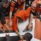 CINCINNATI - NOVEMBER 8: Chad Ochocinco #85 of the Cincinnati Bengals celebrates with his fans after defeating the Baltimore Ravens 17-7 at Paul Brown Stadium on November 8, 2009 in Cincinnati, Ohio.  (Photo by John Sommers II/Getty Images)