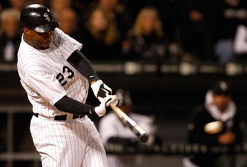 CHICAGO - SEPTEMBER 30:  Jermaine Dye #23 of the Chicago White Sox bats against the Minnesota Twins during the American League Central Division Tiebreaker game at U.S. Cellular Field on September 30, 2008 in Chicago, Illinois. The White Sox won 1-0.  (Photo by Jamie Squire/Getty Images)