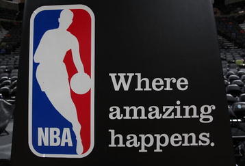 SAN ANTONIO - APRIL 18:  The NBA logo after a game between the Dallas Mavericks and the San Antonio Spurs in Game One of the Western Conference Quarterfinals during the 2009 NBA Playoffs at AT&T Center on April 18, 2009 in San Antonio, Texas. NOTE TO USER: User expressly acknowledges and agrees that, by downloading and or using this photograph, User is consenting to the terms and conditions of the Getty Images License Agreement.  (Photo by Ronald Martinez/Getty Images)