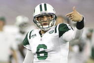 TORONTO - DECEMBER 3: Quarterback Mark Sanchez #6 of the New York Jets gestures on the field against the Buffalo Bills at Rogers Centre on December 3, 2009 in Toronto, Canada.  (Photo by Rick Stewart/Getty Images)