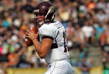WEST LAFAYETTE, IN - SEPTEMBER 20:  Quarterback Dan LeFevour #13 of the Central Michigan Chippewas during play against the Purdue Boilermakers at Ross-Ade Stadium on September 20, 2008 in West Lafayette, Indiana.  (Photo by Ronald Martinez/Getty Images)