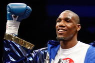 LAS VEGAS - APRIL 11:  Paul Williams gestures as he is introduced before his middleweight bout against Winky Wright  at the Mandalay Bay Events Center April 11, 2009 in Las Vegas, Nevada. Williams won by unanimous decision.  (Photo by Ethan Miller/Getty Images)