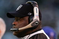 OAKLAND, CA - DECEMBER 17:  Head Coach Art Shell of the Oakland Raiders looks on from the sidelines toward the end of the NFL game against the St. Louis Rams at McAfee Coliseum December 17, 2006 in Oakland, California.  (Photo by Jed Jacobsohn/Getty Images)