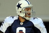 ARLINGTON, TX - NOVEMBER 26:  Quarterback Tony Romo #9 of the Dallas Cowboys at Cowboys Stadium on November 26, 2009 in Arlington, Texas.  (Photo by Ronald Martinez/Getty Images)