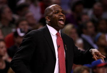 PORTLAND, OR - APRIL 18:  Head Coach Nate McMillan of the Portland Trail Blazers yells to his players against he Houston Rockets during Game One of the Western Conference Quarterfinals of the 2009 NBA Playoffs on April 18, 2009 at the Rose Garden in Portland, Oregon. NOTE TO USER: User expressly acknowledges and agrees that, by downloading and or using this Photograph, user is consenting to the terms and conditions of the Getty Images License Agreement.  (Photo by Jonathan Ferrey/Getty Images)