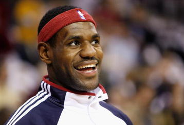 CLEVELAND - OCTOBER 27:  LeBron James #23 of the Cleveland Cavaliers smiles during the game against the Boston Celtics on October 27, 2009 at Quicken Loans Arena in Cleveland, Ohio.  The Celtics won 95-89.  NOTE TO USER: User expressly acknowledges and agrees that, by downloading and or using this photograph, User is consenting to the terms and conditions of the Getty Images License Agreement. (Photo by Gregory Shamus/Getty Images)