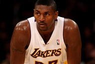 LOS ANGELES, CA - NOVEMBER 08:  Ron Artest #37 of the Los Angeles Lakers on th ecourt in the game against the New Orleans Hornets on November 8, 2009 at Staples Center in Los Angeles, California. The Lakers won 104-88.  NOTE TO USER: User expressly acknowledges and agrees that, by downloading and/or using this Photograph, user is consenting to the terms and conditions of the Getty Images License Agreement.  (Photo by Stephen Dunn/Getty Images)