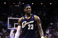 ORLANDO, FL - NOVEMBER 11:  LeBron James #23 of the Cleveland Cavaliers reacts to a call during the game against the Orlando Magic on November 11, 2009 at Amway Arena in Orlando, Florida. NOTE TO USER: User expressly acknowledges and agrees that, by downloading and/or using this Photograph, user is consenting to the terms and conditions of the Getty Images License Agreement. (Photo by Sam Greenwood/Getty Images)