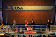 CAPE TOWN, SOUTH AFRICA - DECEMBER 04:  FIFA Secretary General Jérôme Valcke holds the name of USA during the Final Draw for the FIFA World Cup 2010 December 4, 2009 at the International Convention Centre in Cape Town, South Africa.  (Photo by Laurence Griffiths/Getty Images)