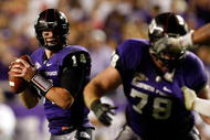 FORT WORTH, TX - NOVEMBER 14:  Quarterback Andy Dalton #14 of the TCU Horned Frogs at Amon G. Carter Stadium on November 14, 2009 in Fort Worth, Texas.  (Photo by Ronald Martinez/Getty Images)