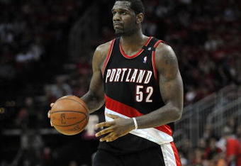 HOUSTON - APRIL 24:  Center Greg Oden #52 of the Portland Trail Blazers during play against the Houston Rockets in Game Three of the Western Conference Quarterfinals during the 2009 NBA Playoffs at Toyota Center on April 24, 2009 in Houston, Texas. NOTE TO USER: User expressly acknowledges and agrees that, by downloading and or using this photograph, User is consenting to the terms and conditions of the Getty Images License Agreement.  (Photo by Ronald Martinez/Getty Images)