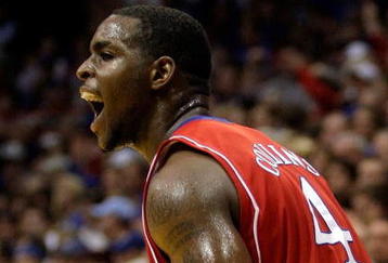 LAWRENCE, KS - DECEMBER 02:  Sherron Collins #4 of the Kansas Jayhawks reacts after making a three-pointer during the game against the Alcorn State Braves on December 2, 2009 at Allen Fieldhouse in Lawrence, Kansas.  (Photo by Jamie Squire/Getty Images)