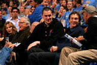 WESTWOOD, CA - MARCH 05:  Former UCLA Bruins basketball player Kevin Love looks on during the NCAA basketball game between the Oregon State Beavers and the UCLA Bruins at Pauley Pavilion on March 5, 2009 in Westwood, California. The Bruins defeated the Beavers 79-54.  (Photo by Victor Decolongon/Getty Images)