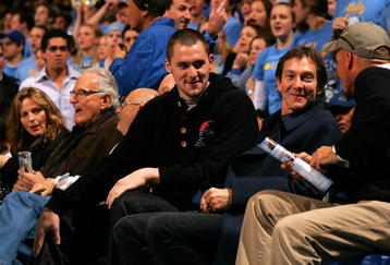 WESTWOOD, CA - MARCH 05:  Former UCLA Bruins basketball player Kevin Love looks on during the NCAA basketball game between the Oregon State Beavers and the UCLA Bruins at Pauley Pavilion on March 5, 2009 in Westwood, California. The Bruins defeated the Beavers 79-54.  (Photo by Victor Decolongon/Getty Images)