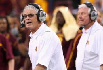 TEMPE, AZ - NOVEMBER 28:  Head coach Dennis Erickson of the Arizona State Sun Devils during the college football game against the Arizona Wildcats at Sun Devil Stadium on November 28, 2009 in Tempe, Arizona.  The Wildcats defeated the Sun Devils 20-17.  (Photo by Christian Petersen/Getty Images)
