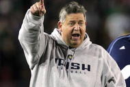 PALO ALTO, CA - NOVEMBER 28:  Notre Dame head coach Charlie Weis argues a call during their game against the Stanford Cardinal at Stanford Stadium on November 28, 2009 in Palo Alto, California.  (Photo by Ezra Shaw/Getty Images)