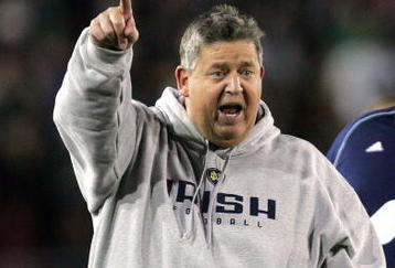 PALO ALTO, CA - NOVEMBER 28:  Notre Dame head coach Charlie Weis argues a call during their game against the Stanford Cardinal at Stanford Stadium on November 28, 2009 in Palo Alto, California.  (Photo by Ezra Shaw/Getty Images)